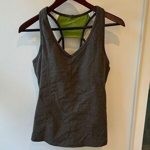 Athleta Charcoal Sleeveless Tank with Built-In Bra